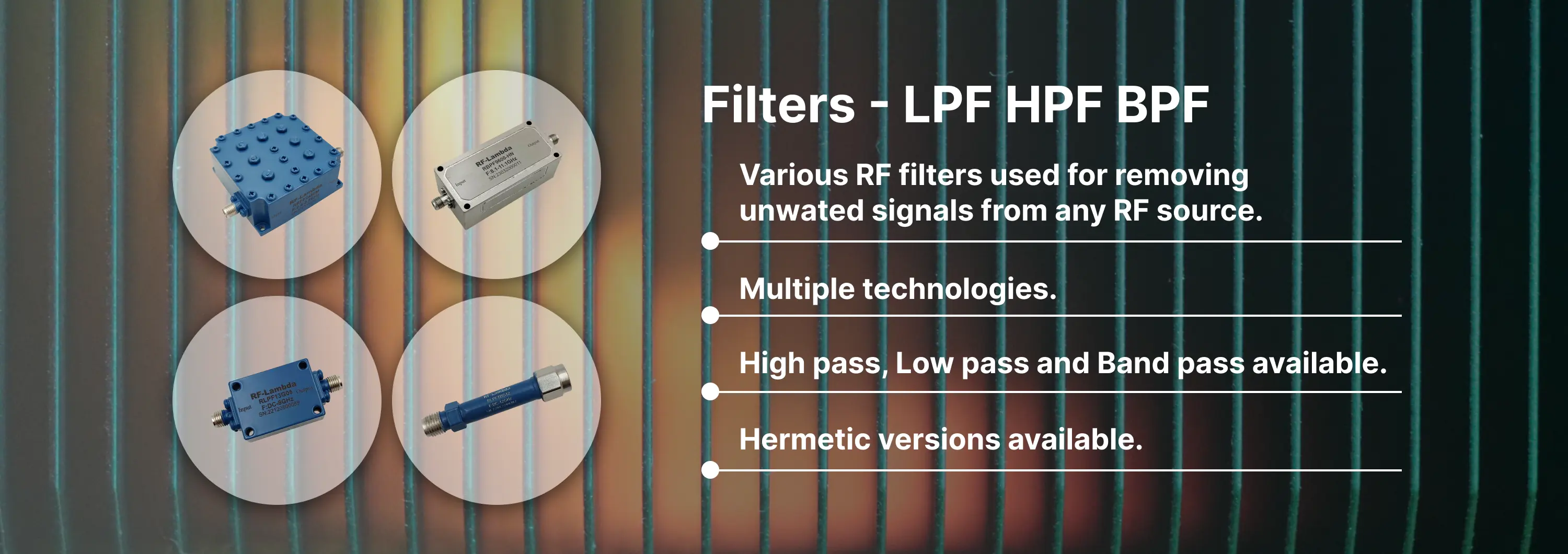 Filters - LPF HPF BPF Banner
