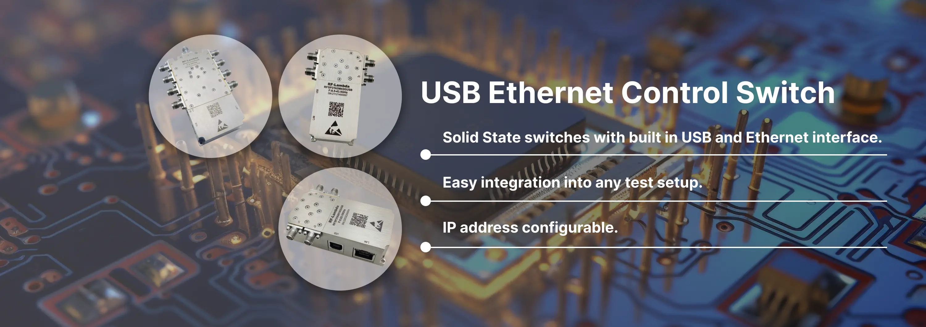 USB/Ethernet Control RF Switch Banner